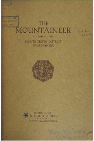 The Mountaineer 1918 cover